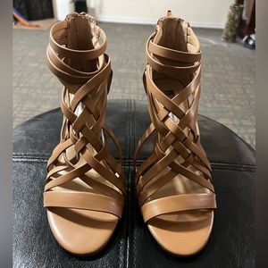 INC International Concepts tan comfortable heels.